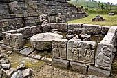 Candi Cetho - bas reliefs panels placed on the ninth terrace. 